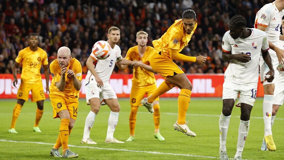 欧国联赛果：荷兰队1-0力克比利时，范迪克头球致胜